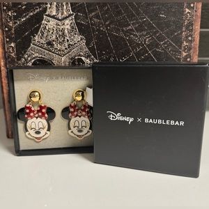 NEW Disney X Baublebar Minnie Mouse Dangle Earrings